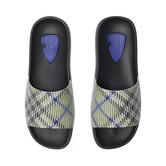 Burberry Other - BNWT Burberry Archive Check Men's Sandals Slides In Lichen Grey Size 43 US 10